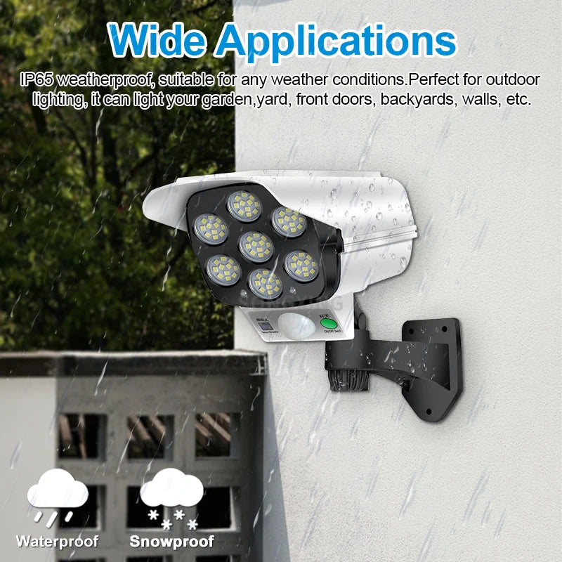 Solar Simulation Camera Lighting Motion Sensor Remote Control Fake Camera Waterproof Safety Light Outdoor Backyard Wall Lamp