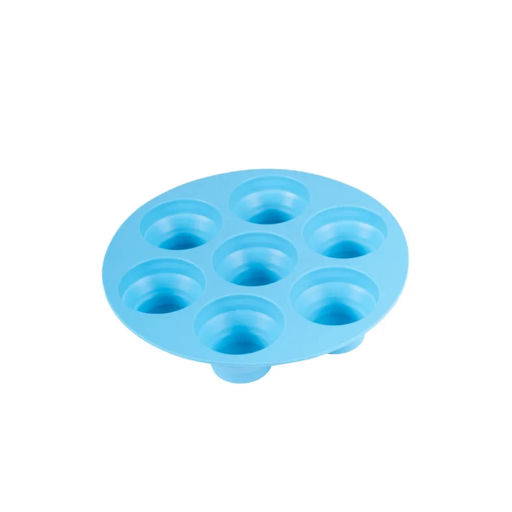 7 Even Cake Cups Air Fryer Accessories Round Muffin Cup Mold Microwave Oven Baking Mold Baking Bakeware Mat Baking Tray Cake Pan