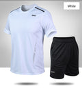 Sports suit men's summer fitness short sleeve men's fast drying clothes running loose casual Sportswear large
