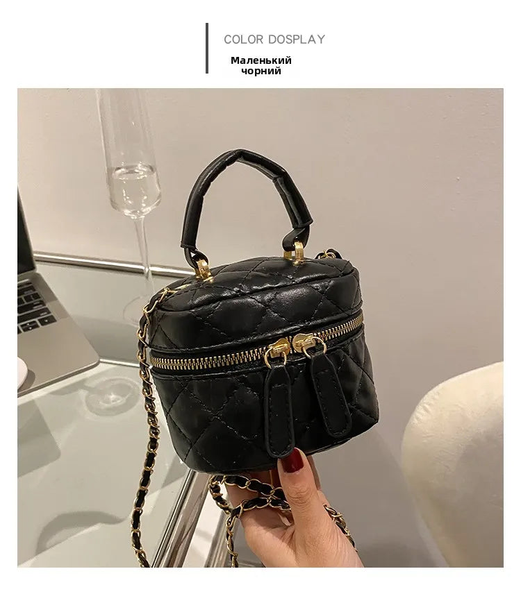 Trendy  Buet Handbag Women's Crossbody Versatile High-End Feel PU Leather Soft Surface Zipper Closure Casual Sle