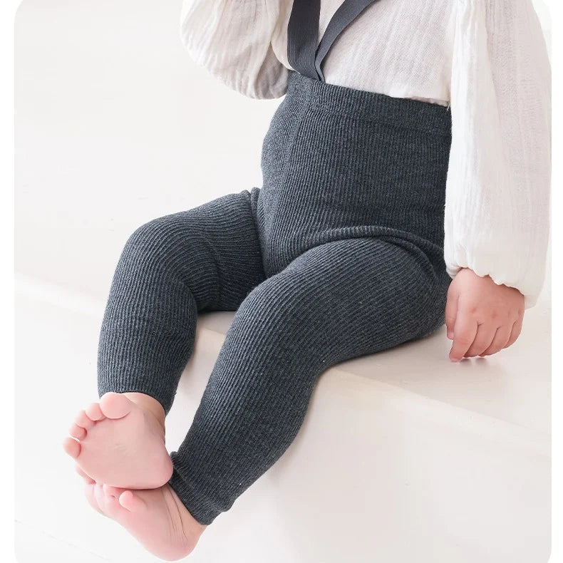 Infant Baby Girl Boy Suspender Leggings High Waist High Elasticity Solid Simple Style Spring Clothing Accessories Stockings 1-2Y