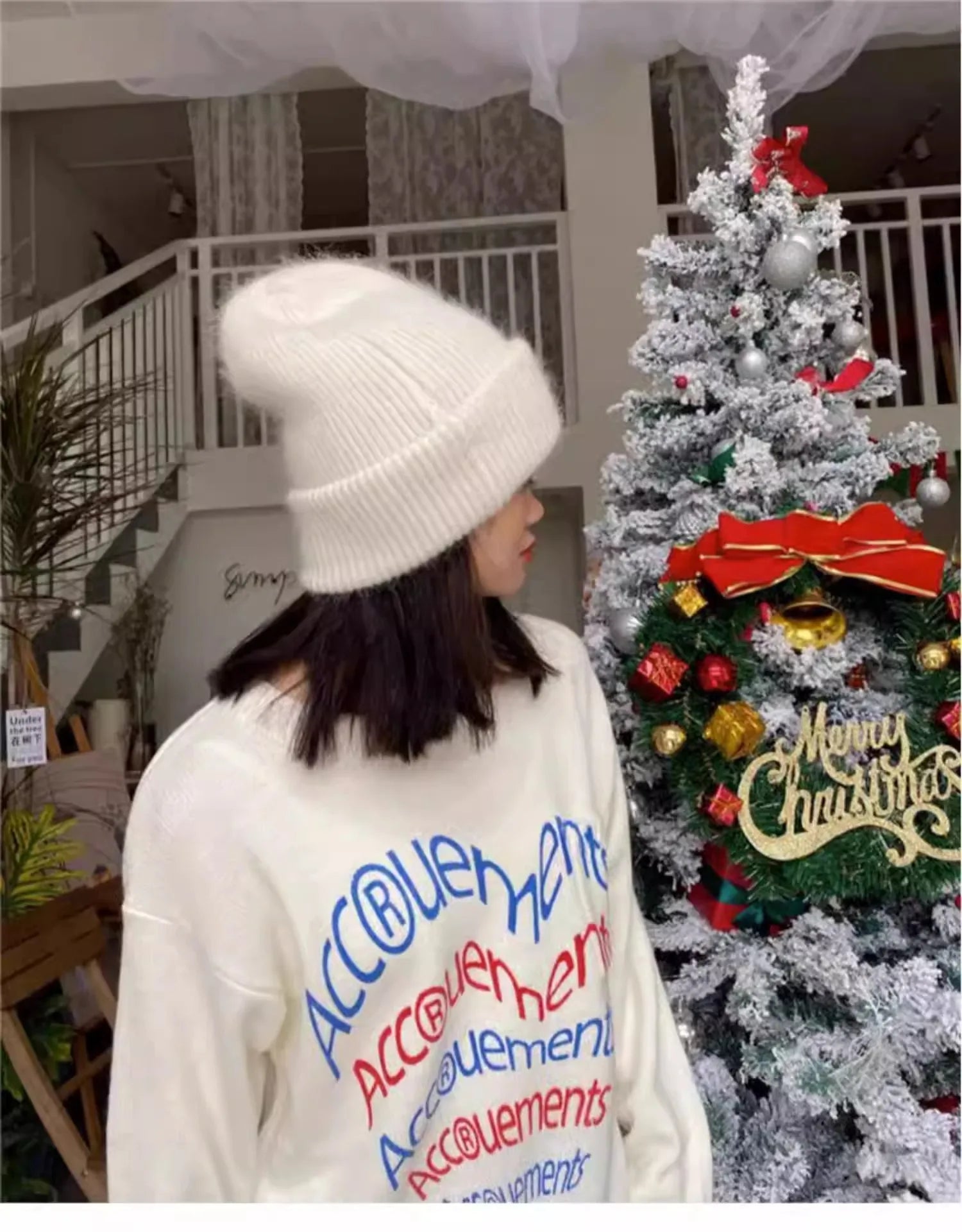 Women's Winter Hats Fashion Warm Bean Hats Solid Color Adult Hats Cute Knitted Hats Baotou Hats Autumn/Winter