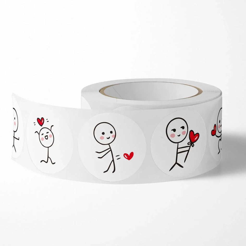 500PCs Cartoon Reward Sticker Roll Cute Love Labels Valentine's Day Sticker for Wedding Gift Decor Envelope Sealing Scrapbooking