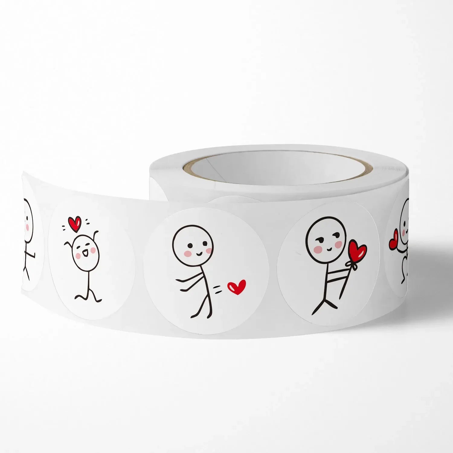 500PCs Cartoon Reward Sticker Roll Cute Love Labels Valentine's Day Sticker for Wedding Gift Decor Envelope Sealing Scrapbooking