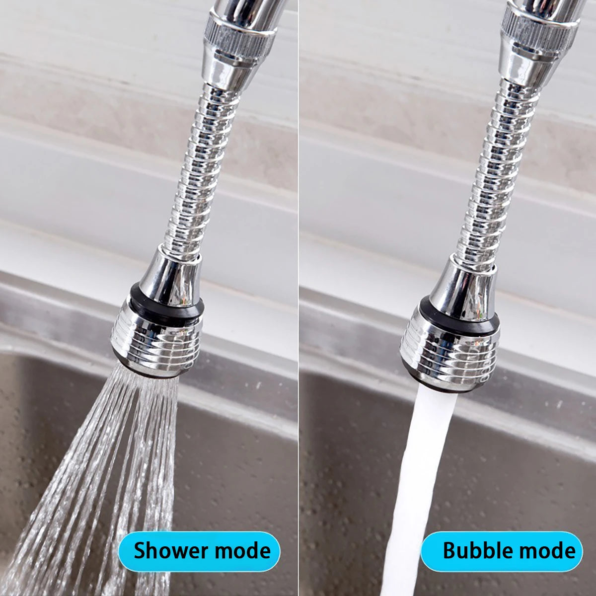 Kitchen Faucet Accessories ABS Material Faucet Extender 360° Rotating Swivel Splash-proof Faucet Adapter