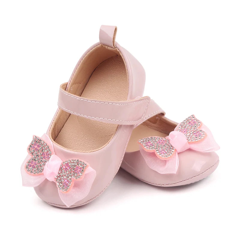 Baby Girl Shoes for 0-1 Years Toddler Spring and Summer Princess Shoes Mary Jane Butterfly Baby Shoes
