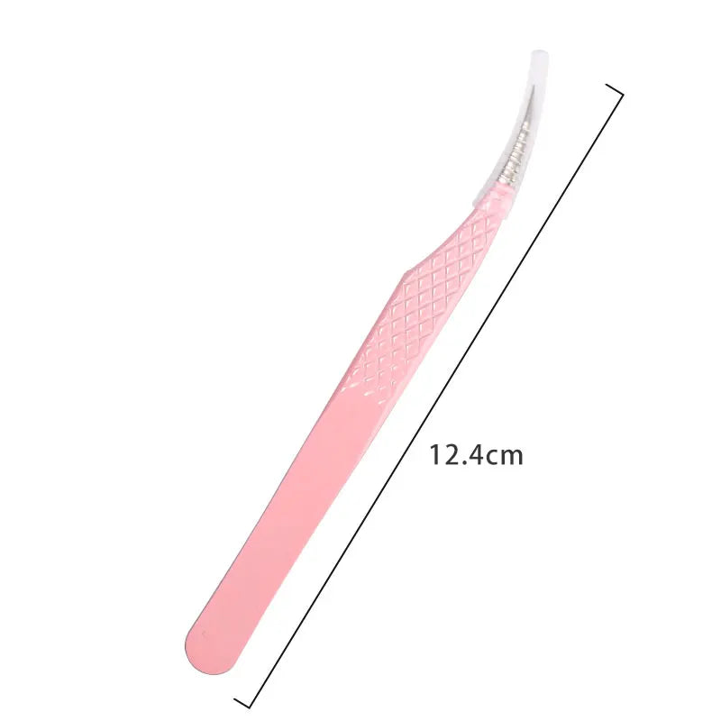 1pcs Fiber Tip Eyelash Extension Tweezers Stainless Steel Eyebrow Clip Lash Lifting High Precise Eyelashes Tweezer Makeup Tool