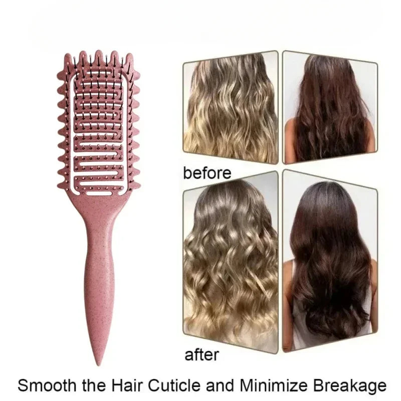 Curl Define Styling Brush Hollow Boar Bristle Detangling Hair Brush Tangled Hair Comb Shaping Defining Curls Styling Tools