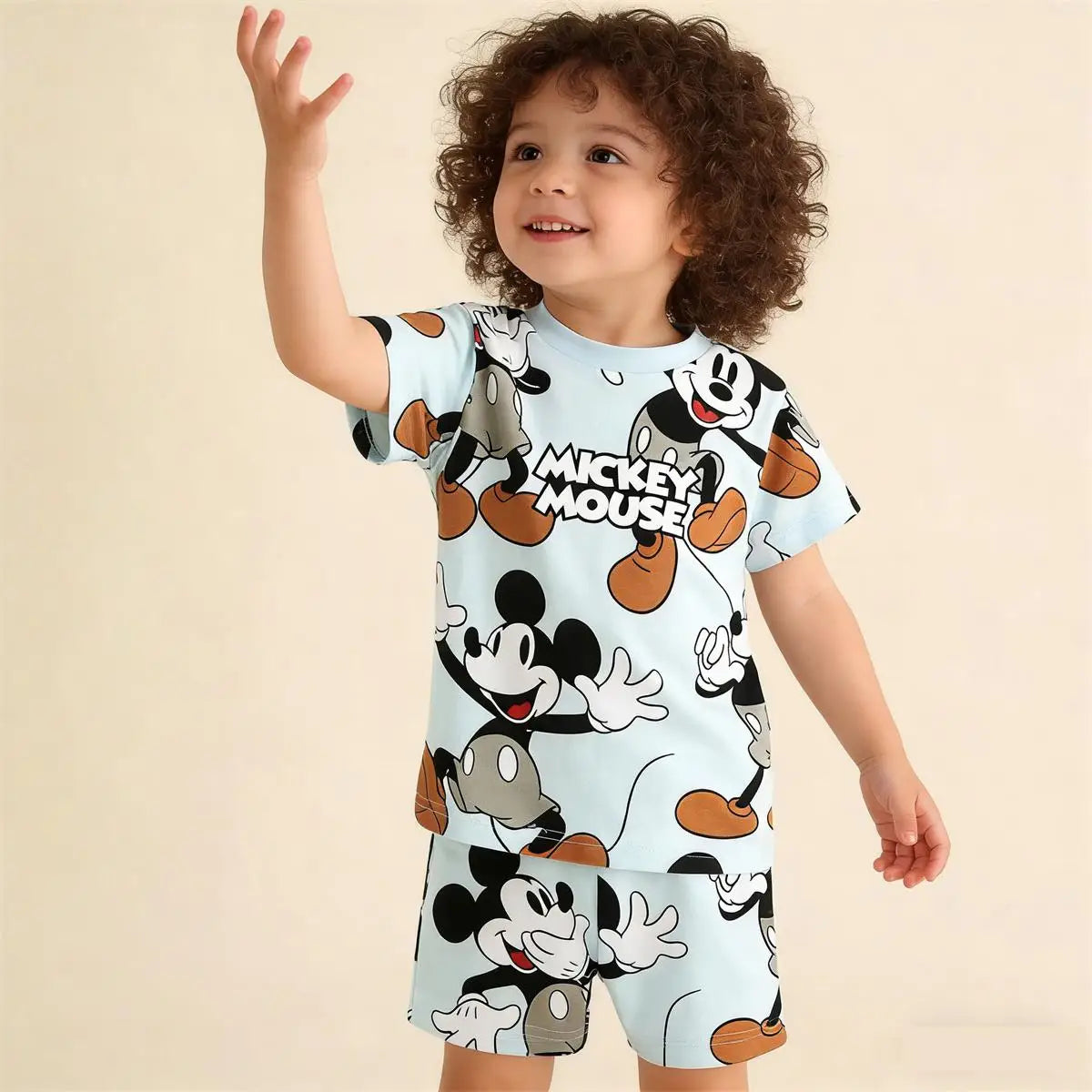 Baby Boys Girls Cartoon Tees Loose Shorts Two Piece Set 2026 Summer Child's Short-sleeved Tracksuits Cute T-shirt+Shorts Wear