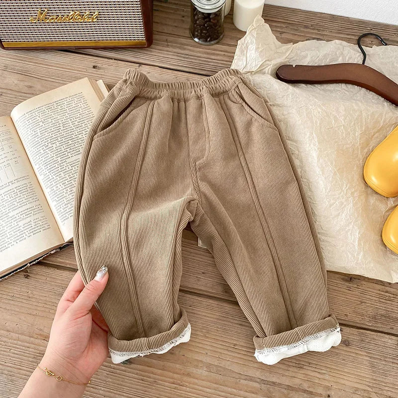 MILANCEL 2026 Spring Autumn Solid Kids Boys Straight Pants Fashion Children Clothing Trousers Brief Jeans for 1-6 Years