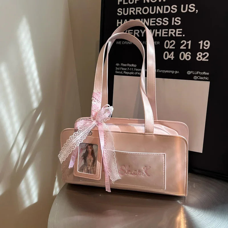 PU Leather Shoulder Bags For Women 2025 Trend Female Underarm Handbags And Purses Large Capacity Top Handle Tote Travel Bag
