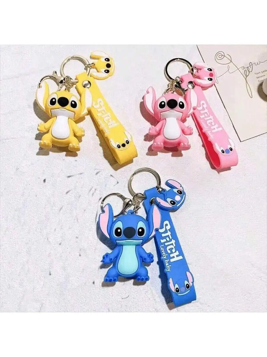 1PC Stitch Keychain Cartoon Character Action Figures Keychains Bag Phone Pendant Gift Decorate Collection Accessories