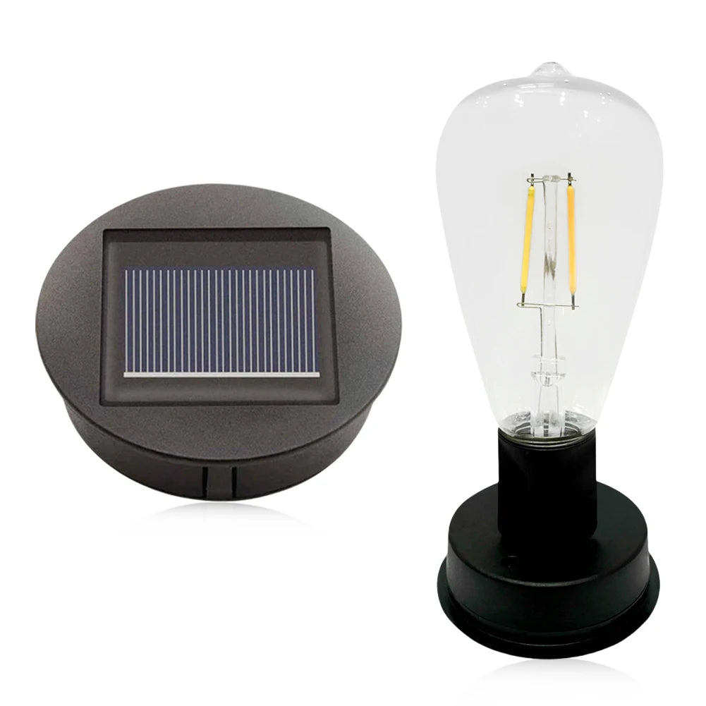 7cm Solar Lamp Base with LED Bulb LED Lamp Holder IP44 Waterproof Atmosphere Decorate Light Holder for Outdoor Camping Picnic