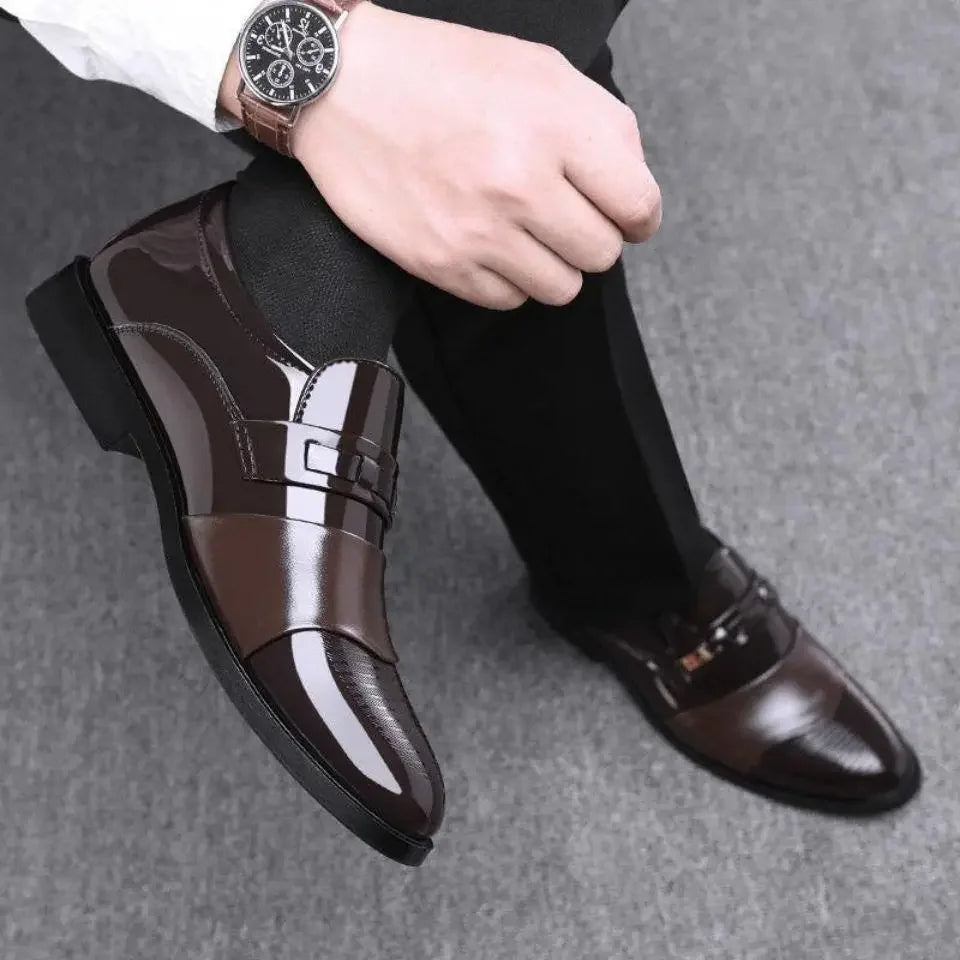 New men's formal leather Shoes Casual business non slip footwear Fashion minimalist work shoes Comfortable male flat Zapatillas