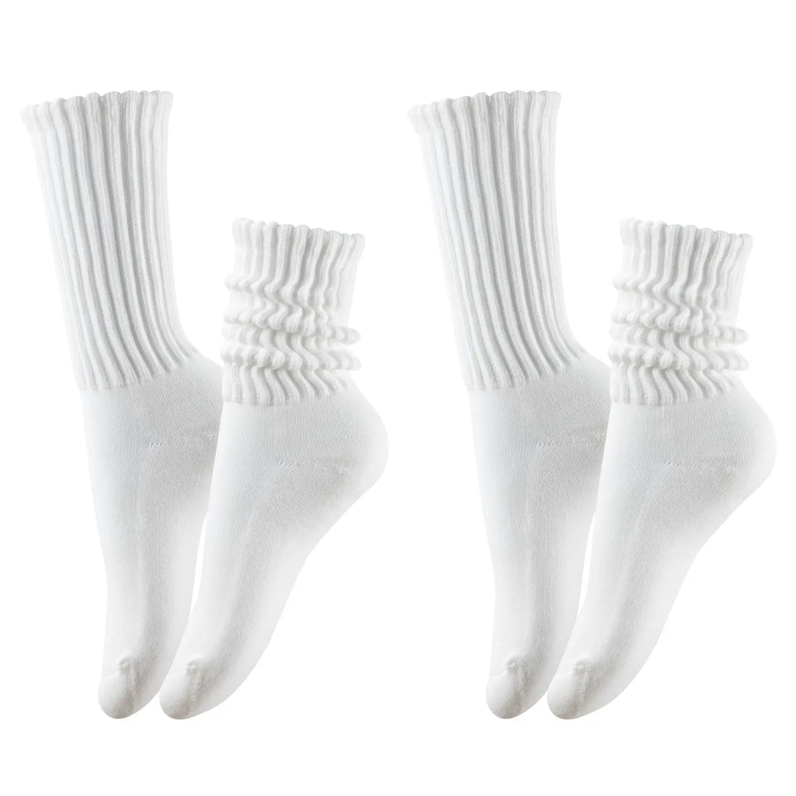 RMSWEETYIL Slouch Scrunch Stacked Socks for Women 80s 90s Slouch Cotton Thick Chunky Loose High Tube Boot Socks
