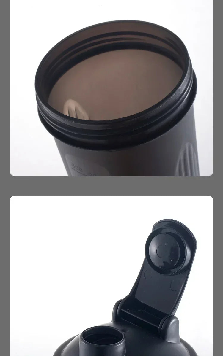 600ml Portable Protein Powder Shaker Bottle Leak Proof Water Bottle for Gym Fitness Training Sport Shaker Mixing Cup with Scale