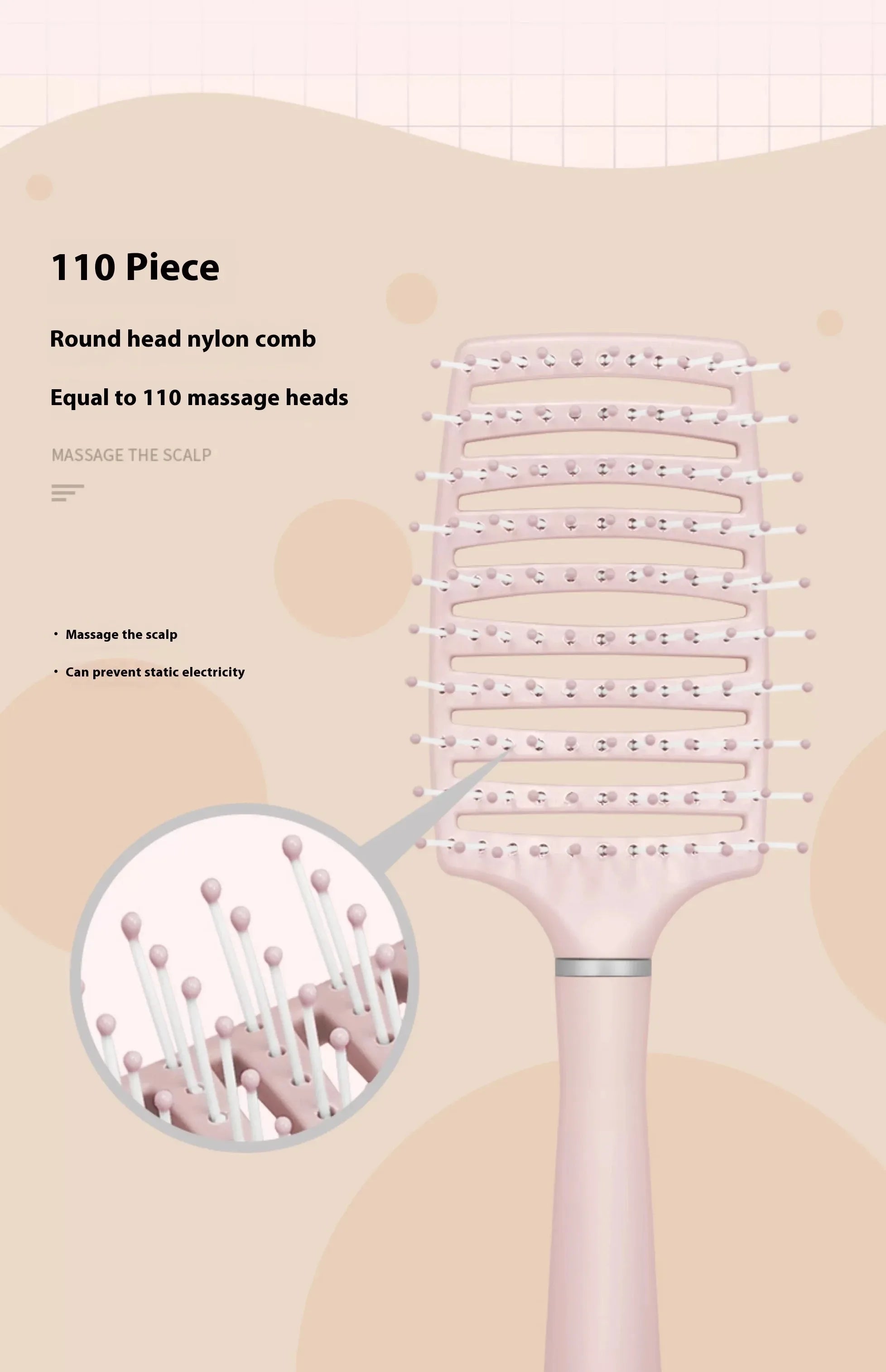 Hairdressing Wide Tooth Hair Comb Wet Curly Massage Brush Gentle Pink Hollow Scalp Massage Comb Barber Styling Hairdressing Tool