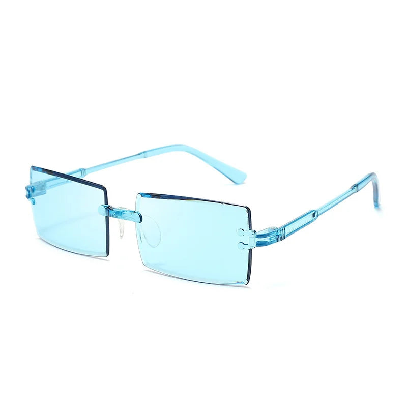Sun Glasses Casual Men UV400 Protection Rivets Decoration Vintage Women Rectangle Luxurious