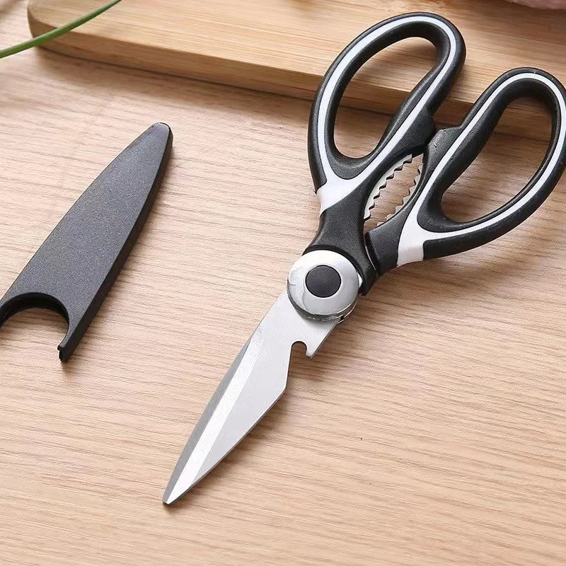 Kitchen Scissors Stainless Steel Multifunctional Non Slip Sharp Chicken Bone Scissors Chicken Wings Fish Killing BBQ Scissors