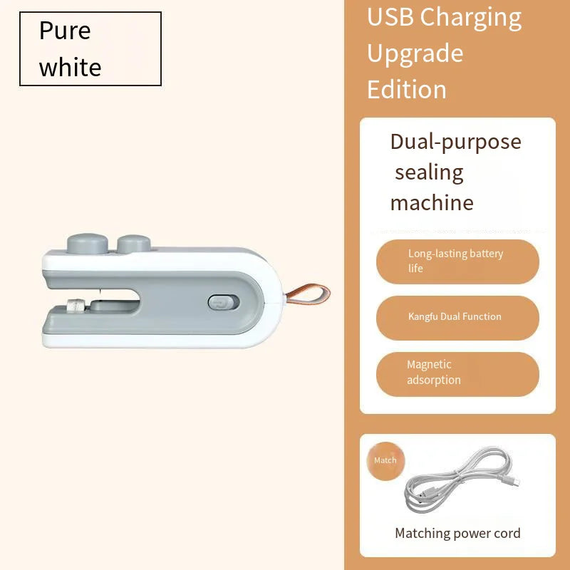 Mini Sealing Machine USB Rechargable Heat Sealer Storage Bag Plastic Package Food Sealer Clip Bag Handheld Food Heat Sealer