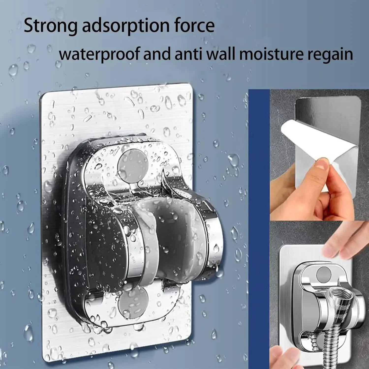 Universal Showerhead Holder Bracket Wall Mounted Punch Free Household Adjustable Shower Self Adhesive Bathroom Accessories