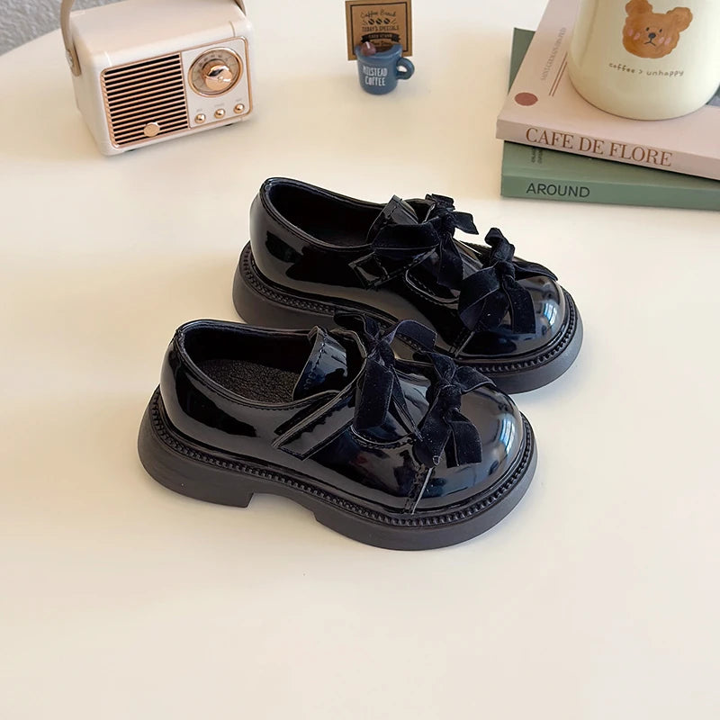 Children Leather Shoes Spring New Princess Shoes for Girls Wine Red Versatile Kids Fashion Wedding Party Mary Jane Shoes Glossy