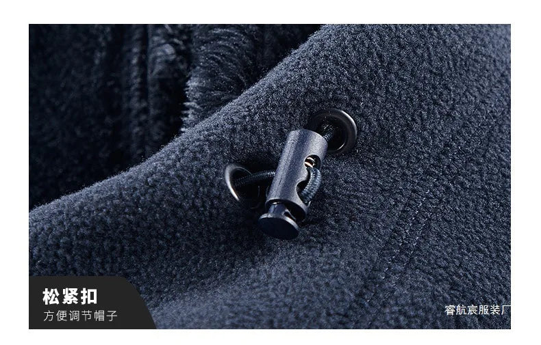 Men's Autumn Winter Fleece Jacket European-Style Hooded Warm Outdoor Thickened Couples' Coats New Arrivals