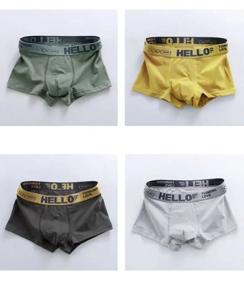 5-piece men's underwear, briefs, letters, breathable and comfortable set, multiple colors, L-4XL