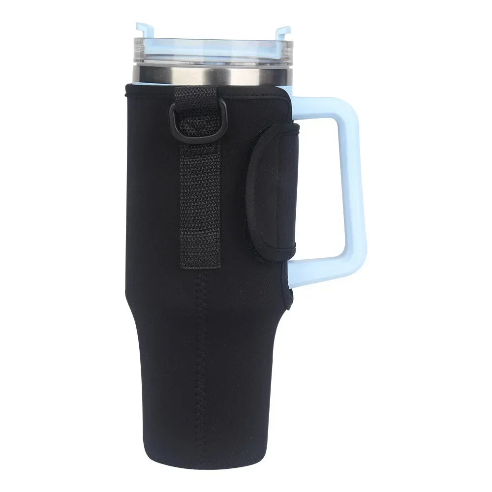 40oz Water Bottle Carrier Bag Pouch Cover for Thermos Water Bottle Holder Adjustable Shoulder Strap Mug Cover