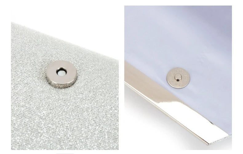 Glitter Clutch Shiny Evening Bags For Women Formal Bridal Wedding Clutch Purse Prom Cocktail Party silver Envelope Chain Bag