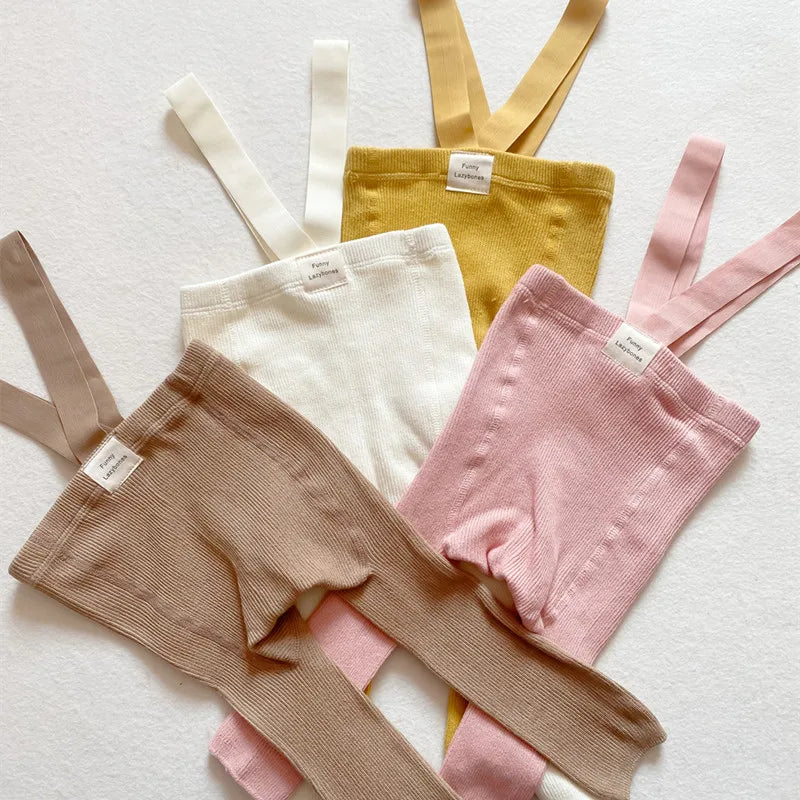 Infant Baby Girl Boy Suspender Leggings High Waist High Elasticity Solid Simple Style Spring Clothing Accessories Stockings 1-2Y