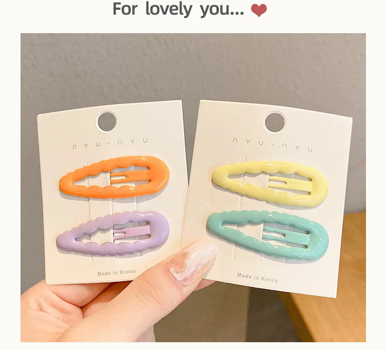 Korean Wave Candy Color Hair Pin Kawaii Simple Basic Hair Clips for Children Headwear Headdress Girls Kids Hair Accessories