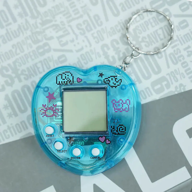 1PCS Transparent Electronic Pets Game Handheld Game Console Toy Virtual Cyber Digital Pet Pixel Funny Gift Play Toy