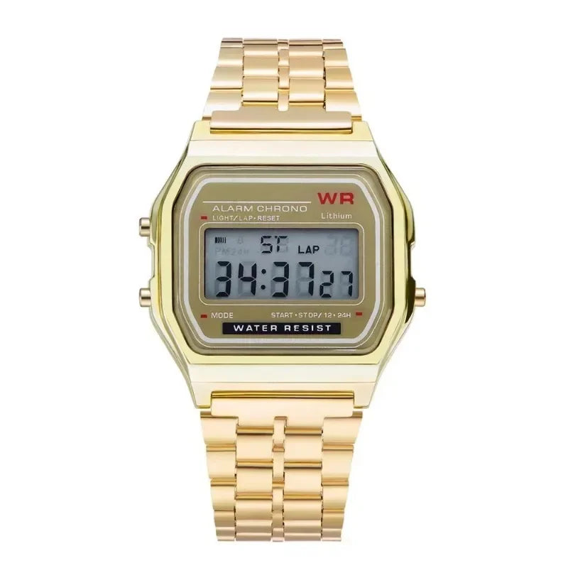 Fashion Mens Watch Digital Led Luxury Stainless Steel Square Wristwatch Electronic Watches for Men Female Clock Reloj Hombre