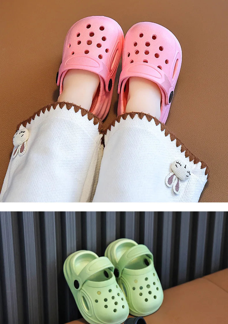 2026 Kids Sandals Hole Children's Shoes Slippers Soft Anti-Skid Simple DIY Design Hole Baby Shoes Sandy Beach For Boys Girls