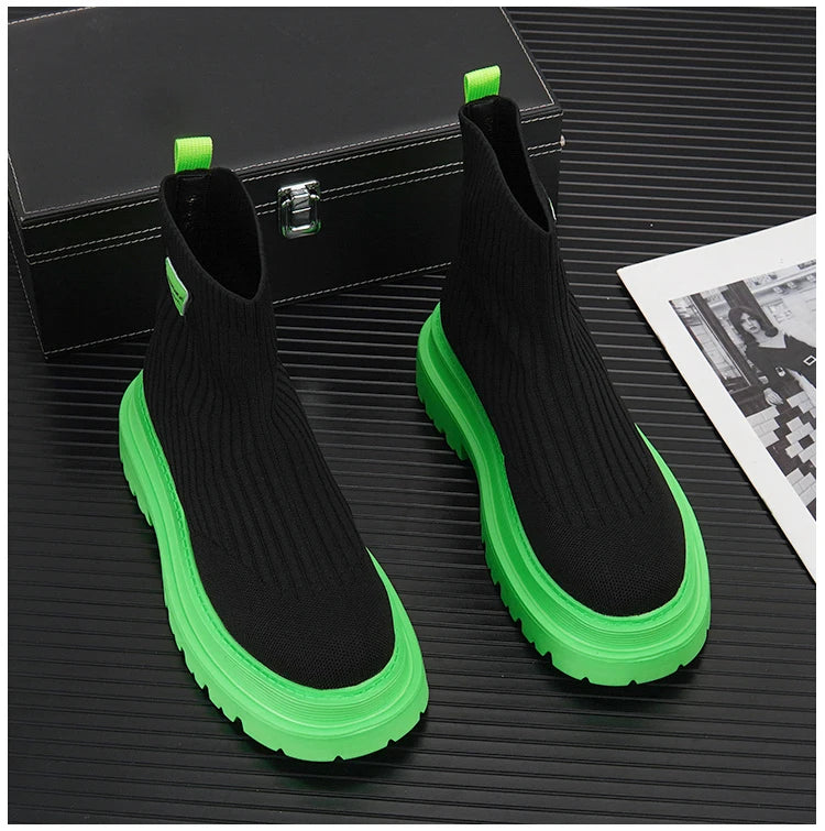New Socks Sneakers Men Knit Upper Breathable Sport Shoes Sock Boots Man Shoes High Top Running Shoes for Men Zapatillas
