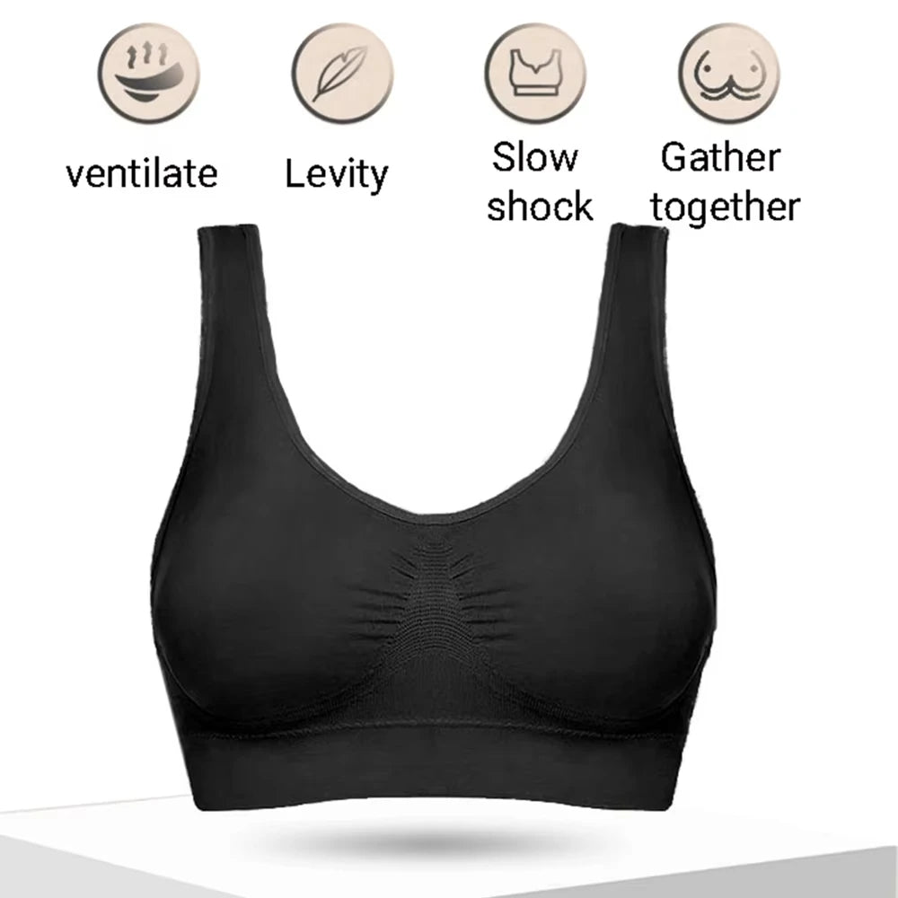 Women's Seamless Bra, Suspender, Tank Short Top, Solid Color, Sports Gym, Running, Fitness, Yoga