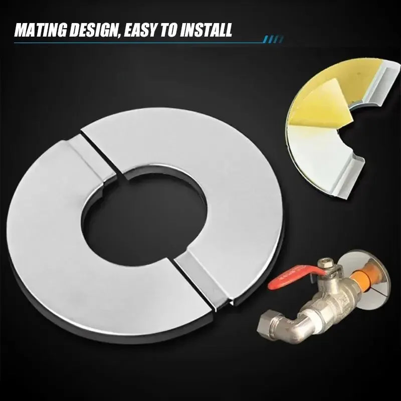 1PC Self-Adhesive Stainless Steel Faucet Decorative Cover Shower Chrome Finish Water Pipe Wall Covers Bathroom Accessories