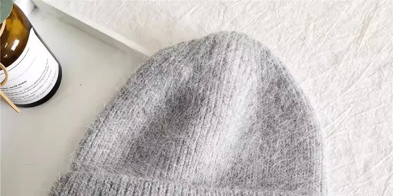 Women's Winter Hats Fashion Warm Bean Hats Solid Color Adult Hats Cute Knitted Hats Baotou Hats Autumn/Winter