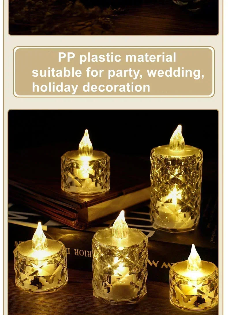 LED Crystal Candle Light Flameless LED Light Electronic Candle Lamp For Dating Party Holiday Home Wedding Atmosphere Decoration