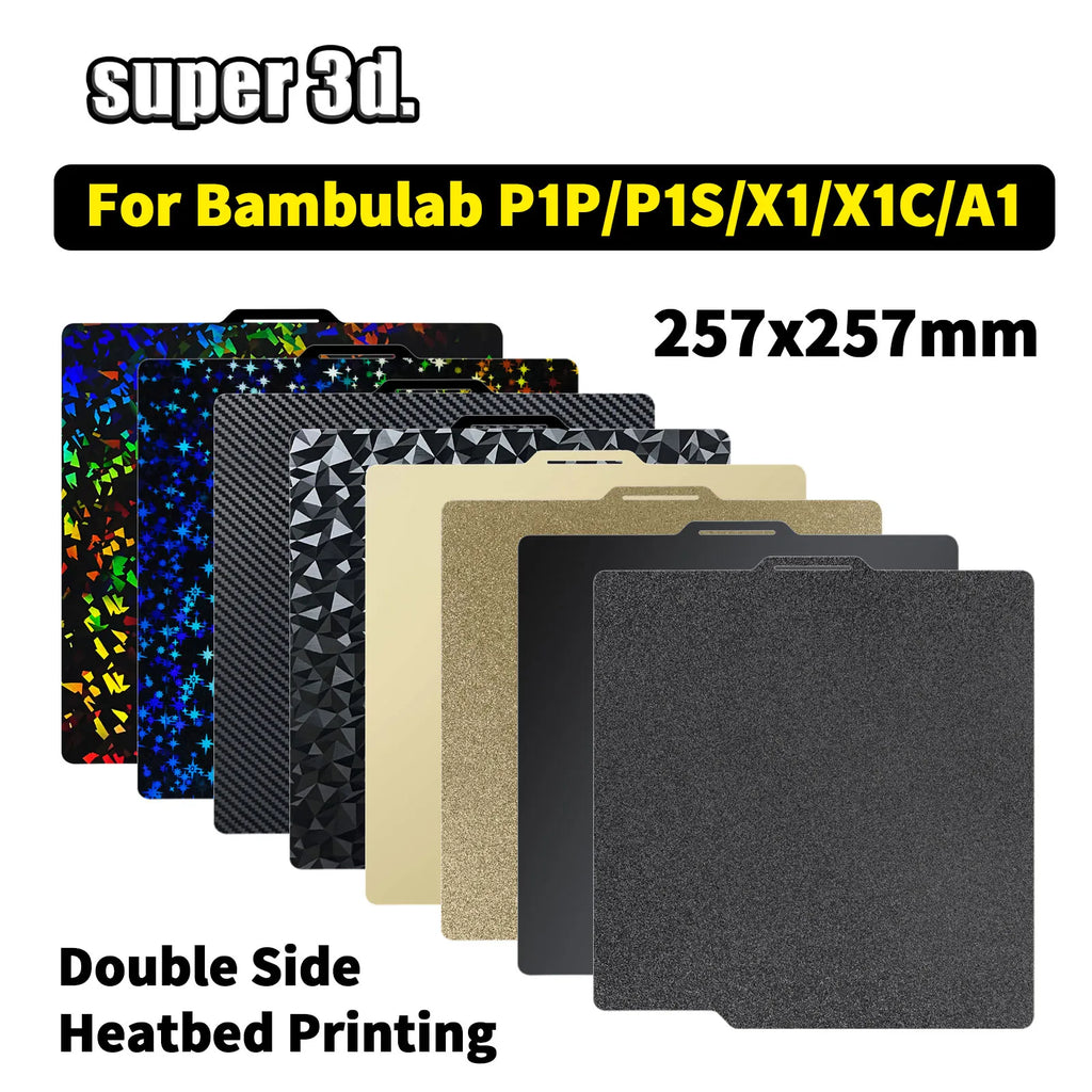 BambuLab Spring Steel PEI Build Plate 257×257 – Magnetic 3D Printer Sheet for A1, X1C & P1S