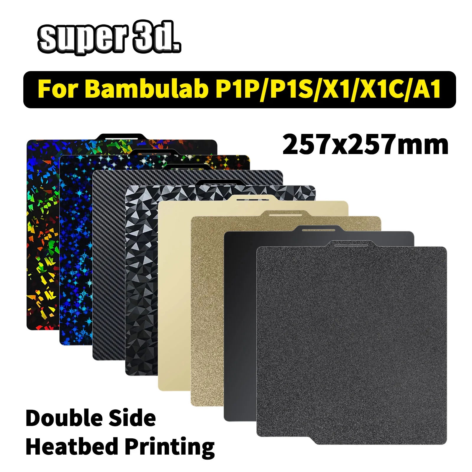 BambuLab Spring Steel PEI Build Plate 257×257 – Magnetic 3D Printer Sheet for A1, X1C & P1S