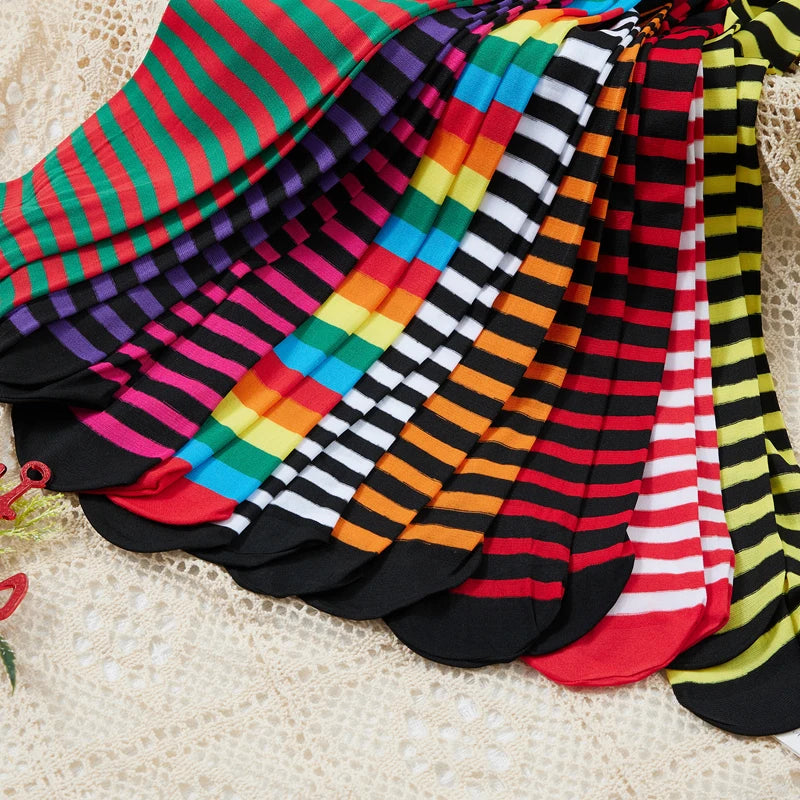 Children Girl Pantyhose Kids Striped Pattern High Waist Cosplay Leggings Pants Cosplay Halloween Christmas Stockings