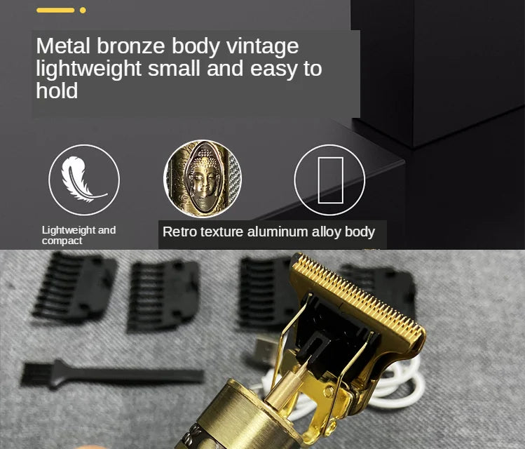 OHS Rechargeable  Vintage T9 Cordless Hair Cutting Machine Electric Shaver For Man Hair Clipper Barber Trimmer Beard Razors