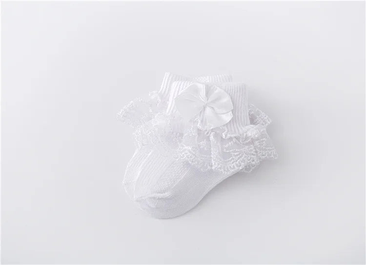 Lawadka 0-24Month Newborn Baby Socks For Girls Cotton Lace Infant Girls Sock Princess Bow Toddler Baby Girls Socks Spring 2024