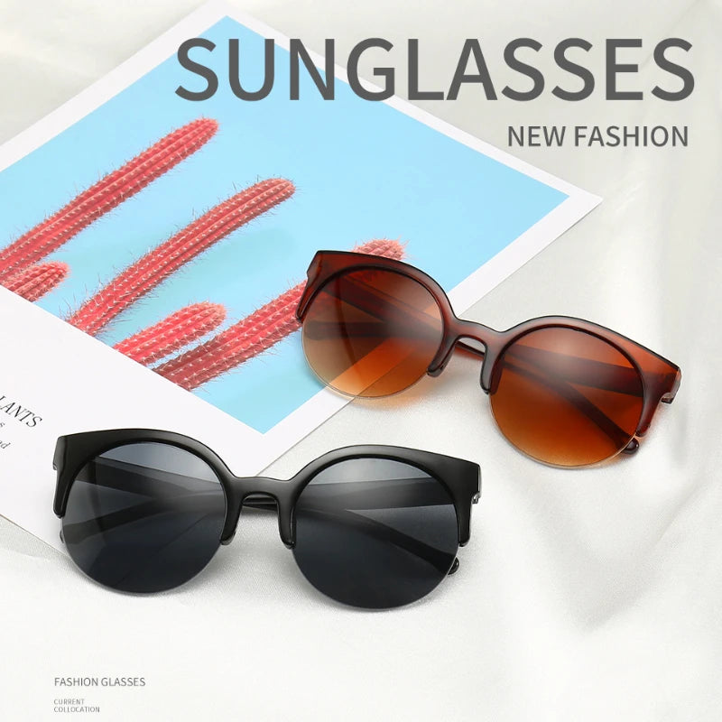 Cat Eye Women Sunglasses Oversized Sun Glasses Cat Eye Vintage Lens Mirror Female Eyewear Goggles for Women UV400 Gafas De Sol