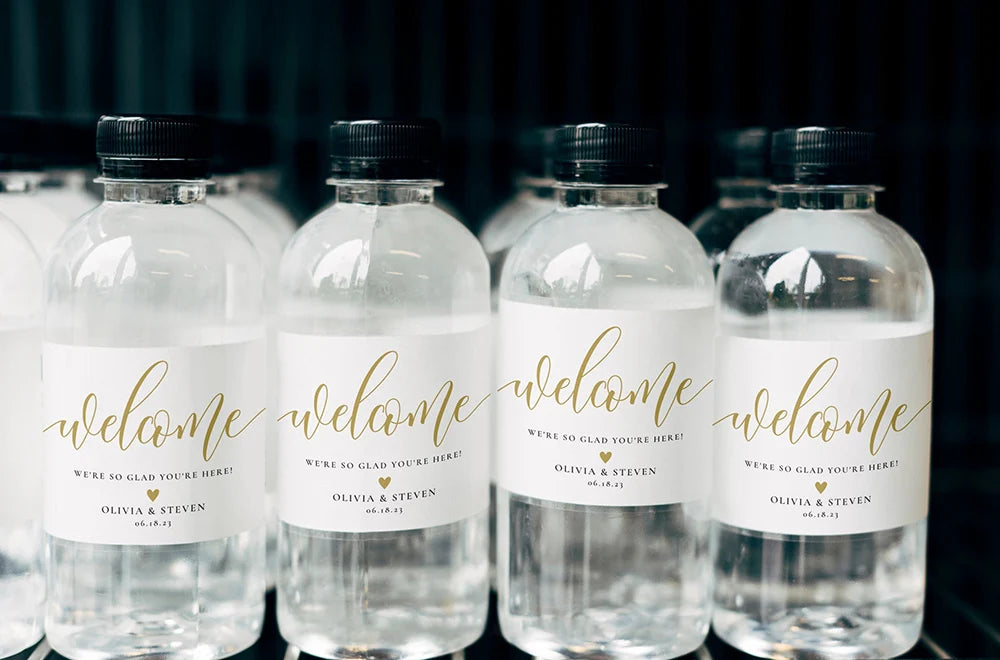 Personalized Wedding Water Bottle Label Birthday Party Thank You Water Bottle Sticker Bridal Shower Welcome Gift Wedding Decor