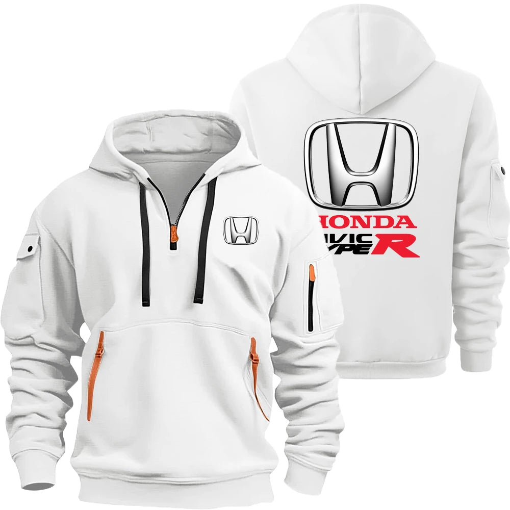 Honda Civic Type R Men's Half-Zip Hoodie Spring Men's Sportswear 2026 New Casual Sports Hoodie