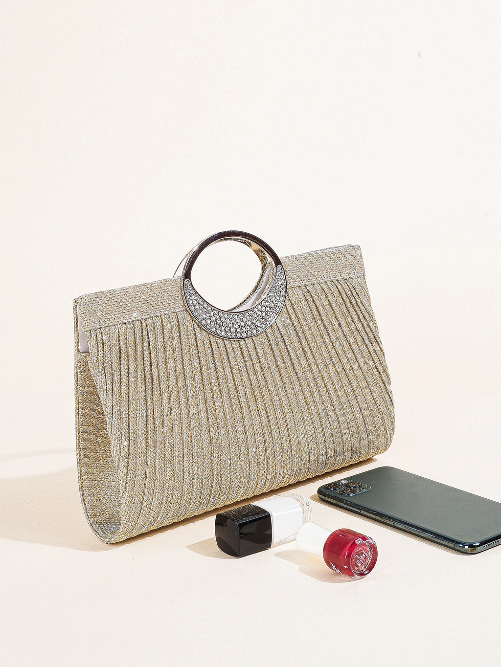 Women Crystal Oval  Handle Glitter Clutch Purses for Women Evening Bags Party Clutches Wedding Purses Cocktail Prom Handbags