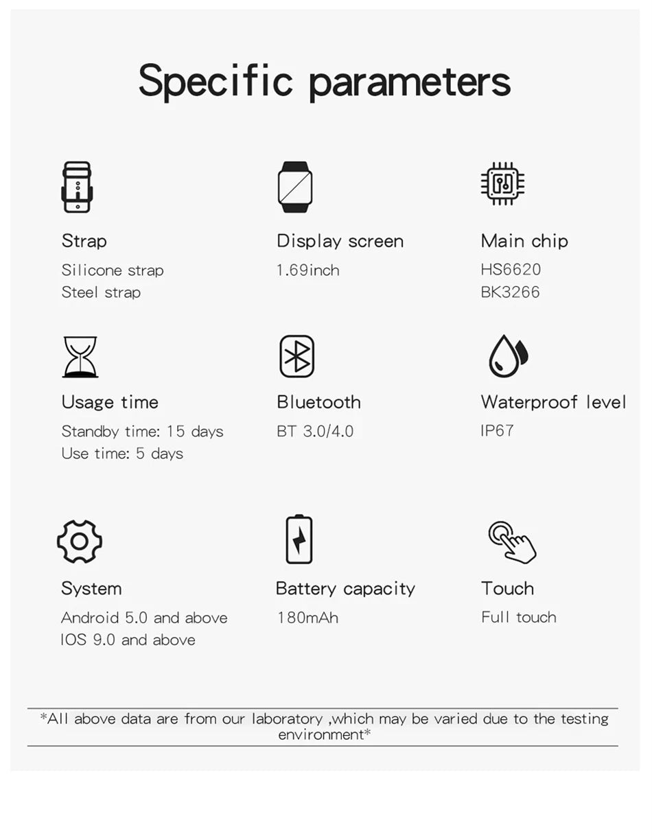 Smart Watch For Android IOS Watches 1.83inch HD Display Bluetooth Call Message Alert Music Sports Mode Smartwatch Men Women Gift